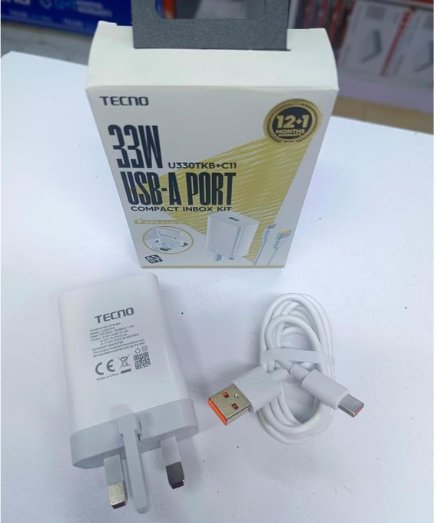 Tecno Charger+cable U330TKB+C11  (ms) 