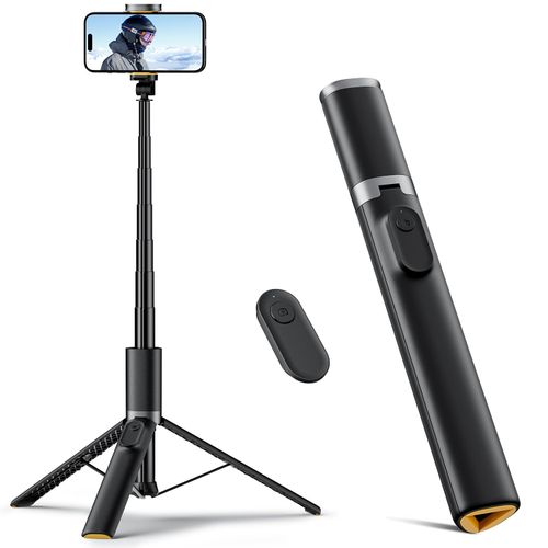 PORODO MAGNETIC SELFIE STICK 150CM EXTENDABLE WITH 3 LEG TRIPOD AND REMOTE CONTROL - BLACK PD-MGS150-BK