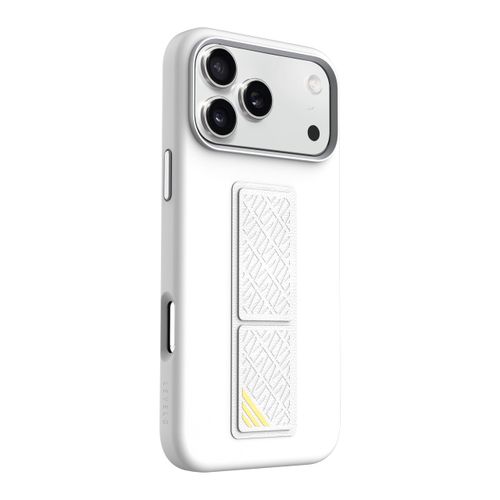 Levelo Morphix Silicone Case With Leather Grip For iPhone 17 Pro - Silver LVLMRPS17PSL
