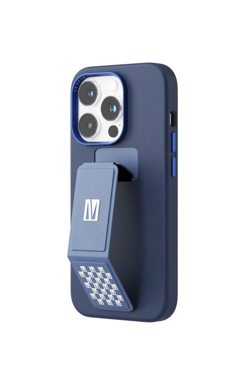 Levelo Morphix Silicone Case With Leather Grip For iPhone 17 Pro Max - Dark Blue LVLMRPS17PMDBK