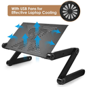 Green Lion Adjustable Laptop Stand with cooling fan- Black GNAD360STDBK