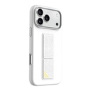 Levelo Morphix Silicone Case With Leather Grip For iPhone 17 Pro - Silver LVLMRPS17PSL